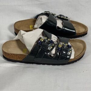 Tatami By Birkenstock Jewel Stones Shiny Glitter Navy Women’s Sandals Sz. 6 / 37